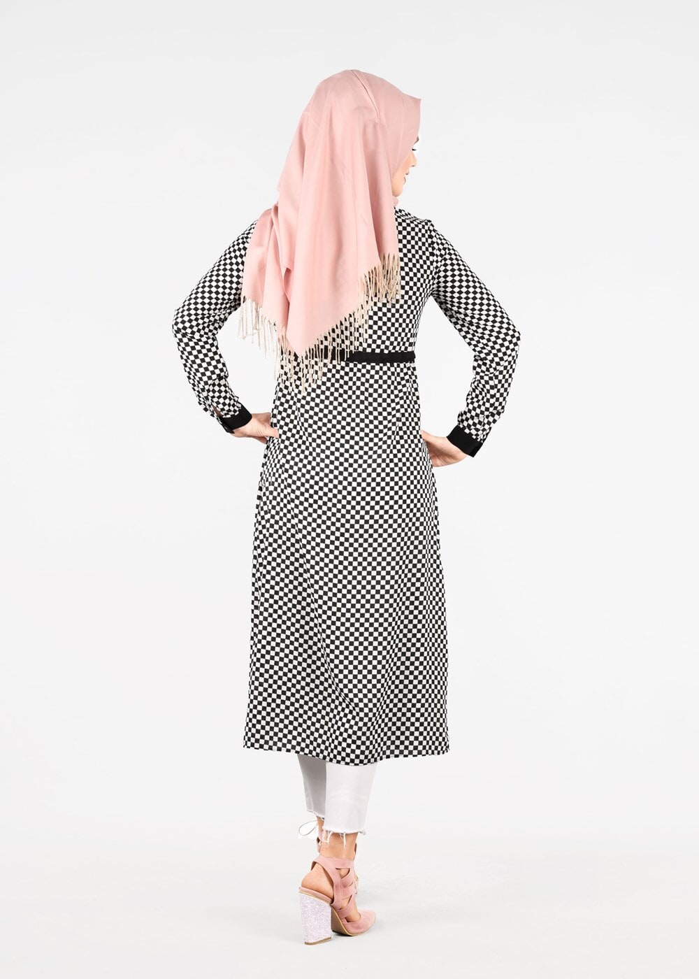 Tesettür giyim SİYAH T 4690 Port Crep 1574 Tunik-Alv Fashion