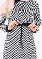 Tesettür giyim LACİVERT T 4690 Port Crep 1574 Tunik-Alv Fashion