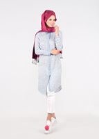 Tesettür giyim MAVİ T 4691 Maglia 8600 Tesettür Tunik-Alv Fashion