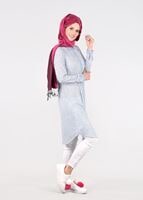Tesettür giyim MAVİ T 4691 Maglia 8600 Tesettür Tunik-Alv Fashion