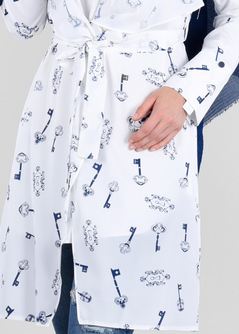 Tesettür giyim KREM T 4698 Rosa 8291 Tesettür Tunik-Alv Fashion