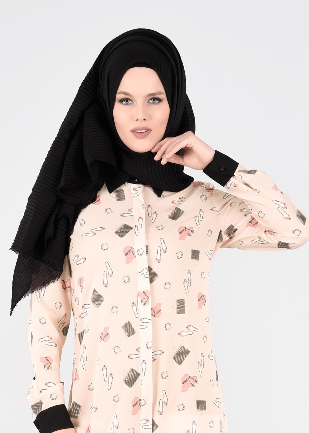 Tesettür giyim PUDRA T 4804 Verso 8293 Tunik-Alv Fashion
