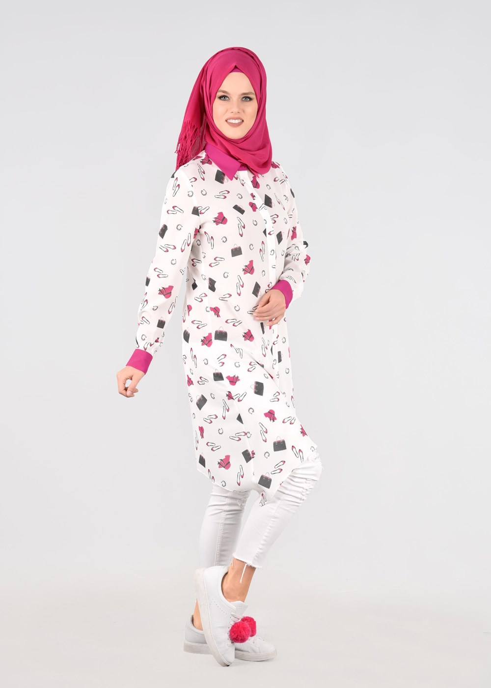 Tesettür giyim EKRU T 4804 Verso 8293 Tunik-Alv Fashion