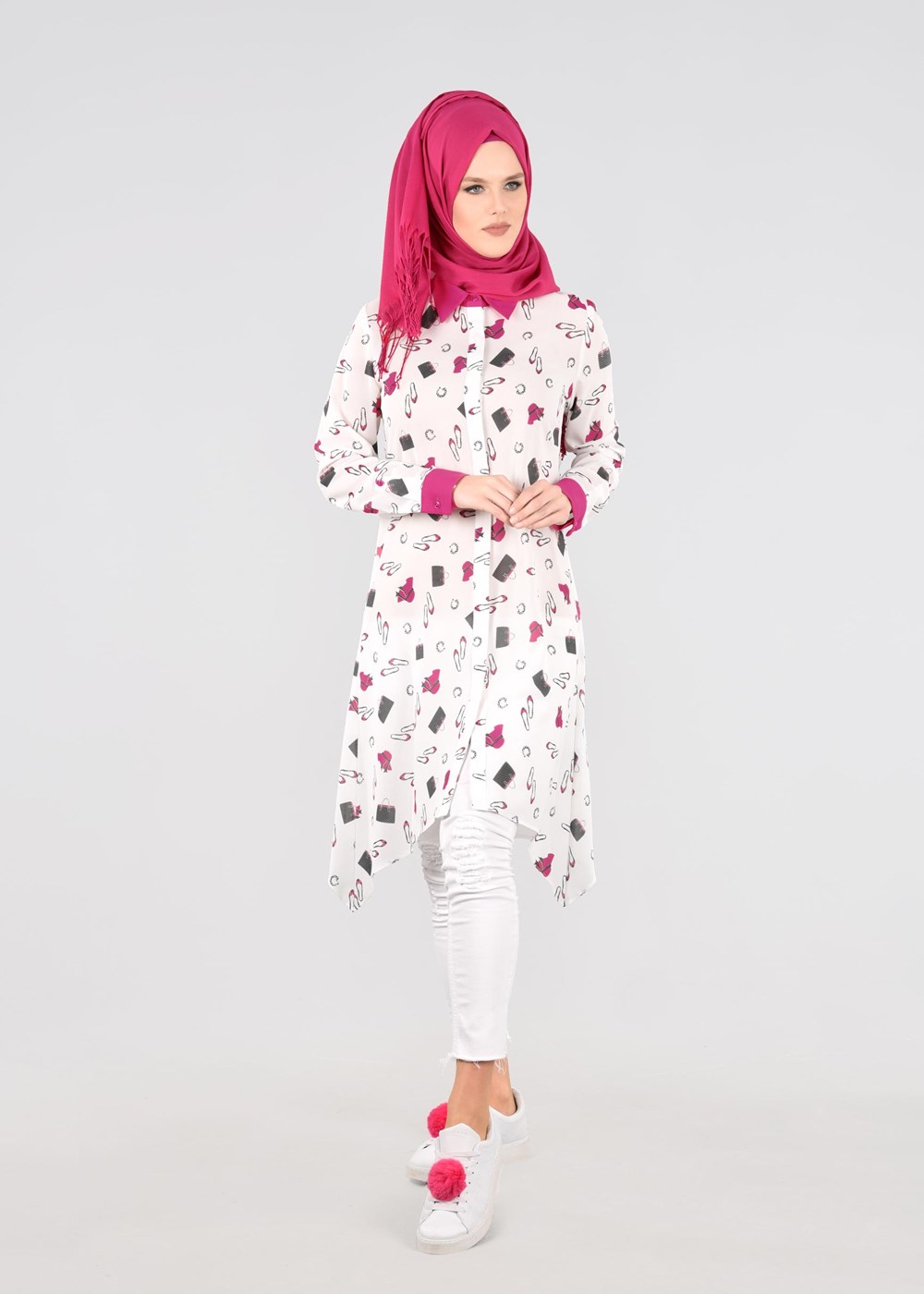 Tesettür giyim EKRU T 4804 Verso 8293 Tunik-Alv Fashion