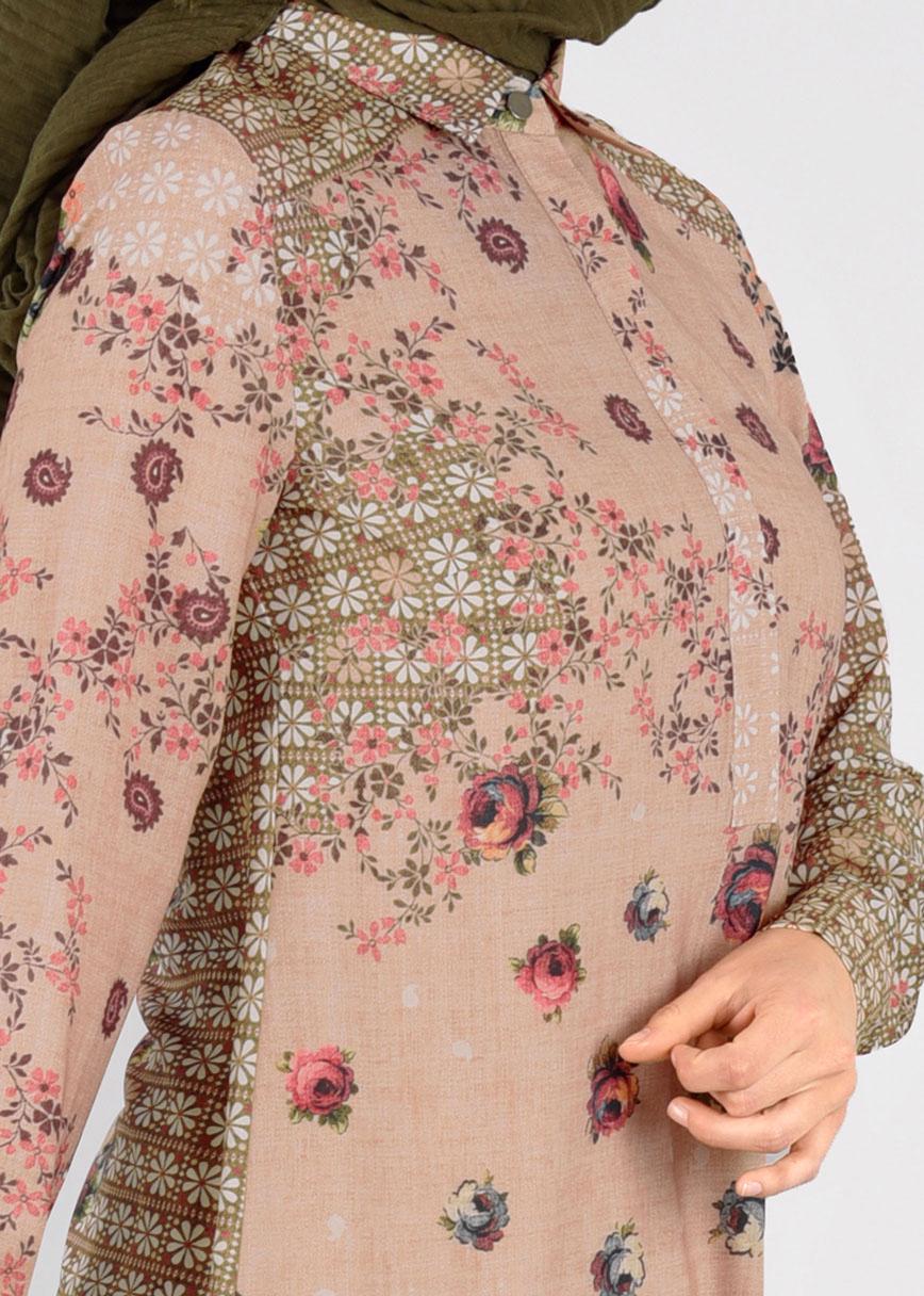 Tesettür giyim PUDRA T 4811 Rosa 9862 Tunik-Alv Fashion