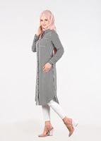 Tesettür giyim SİYAH T 4812 MS Crep Tunik-Alv Fashion