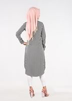 Tesettür giyim SİYAH T 4812 MS Crep Tunik-Alv Fashion