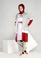 Tesettür giyim BORDO T 5131 2&prime;li Tesettür Takım-Bwest