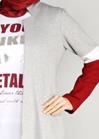 Tesettür giyim BORDO T 5131 2&prime;li Tesettür Takım-Bwest