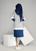 Tesettür giyim LACİVERT T 5131 2&prime;li Tesettür Takım-Bwest