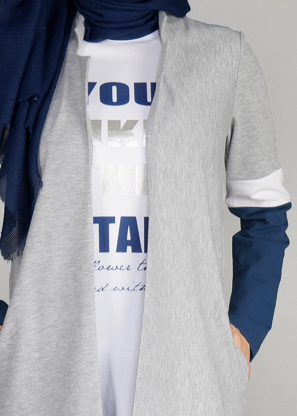 Tesettür giyim LACİVERT T 5131 2&prime;li Tesettür Takım-Bwest