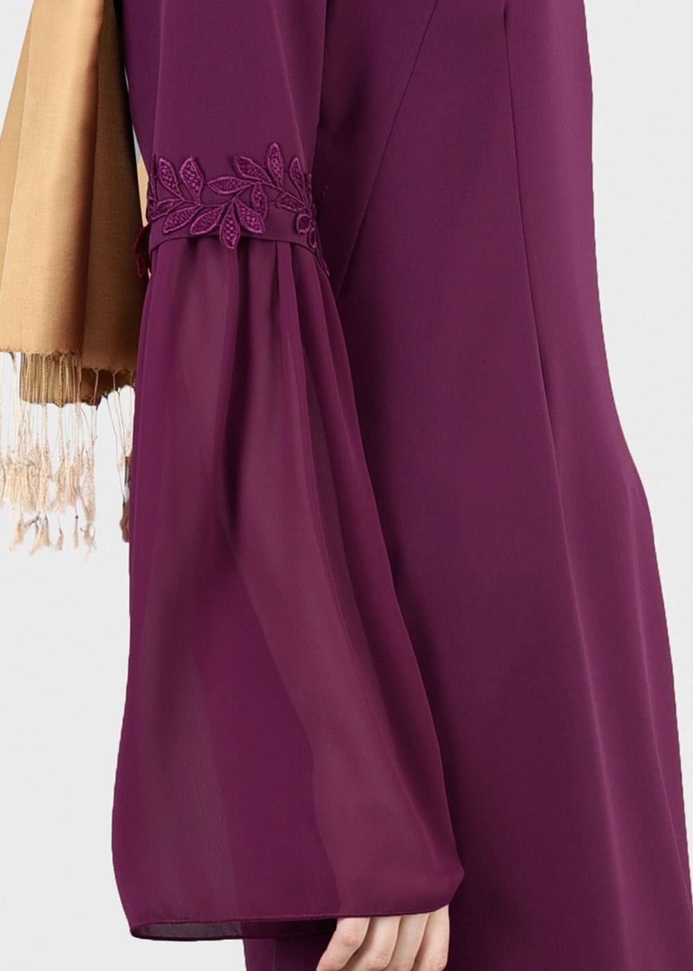 Tesettür giyim MÜRDÜM T 5457 Mısra-Güpür Detaylı Tunik