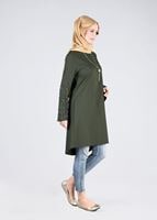 Tesettür giyim HAKİ T 6441 ModaBu- İncili Tesettür Tunik