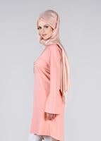 Tesettür giyim PUDRA T 6441 ModaBu- İncili Tesettür Tunik