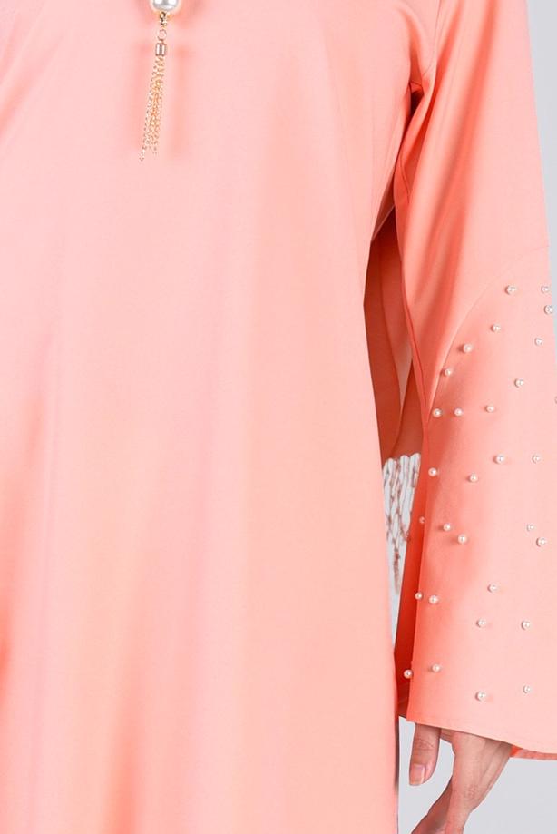 Tesettür giyim  T 6441 ModaBu- İncili Tesettür Tunik - TRENDTESETTÜR