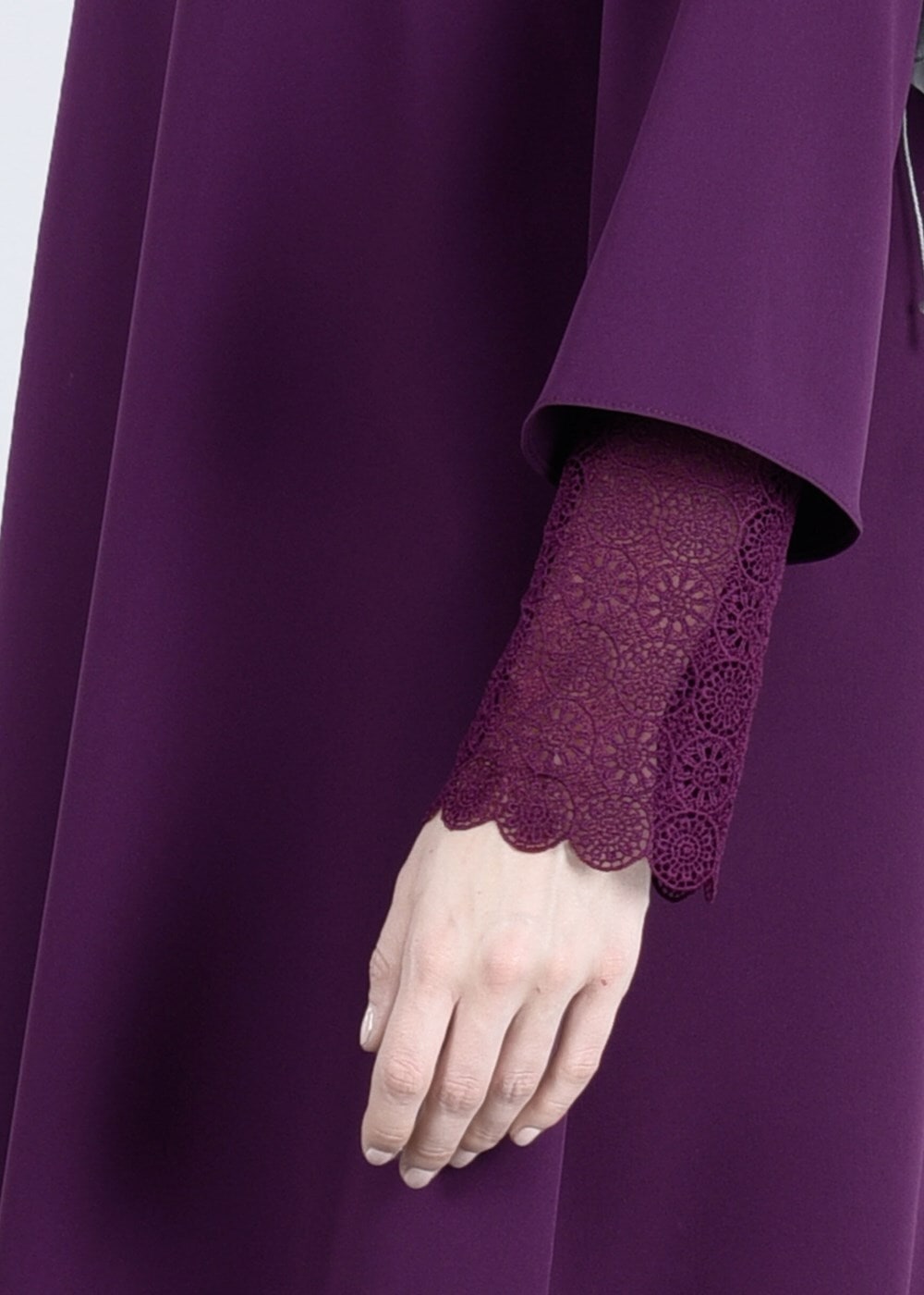 Vêtements hijab POURPRE T 6548 Mısra-Kol Ucu Güpürlü Tunik