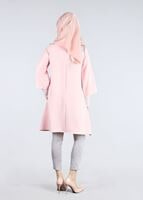 Tesettür giyim PUDRA T 6548 Mısra-Kol Ucu Güpürlü Tunik