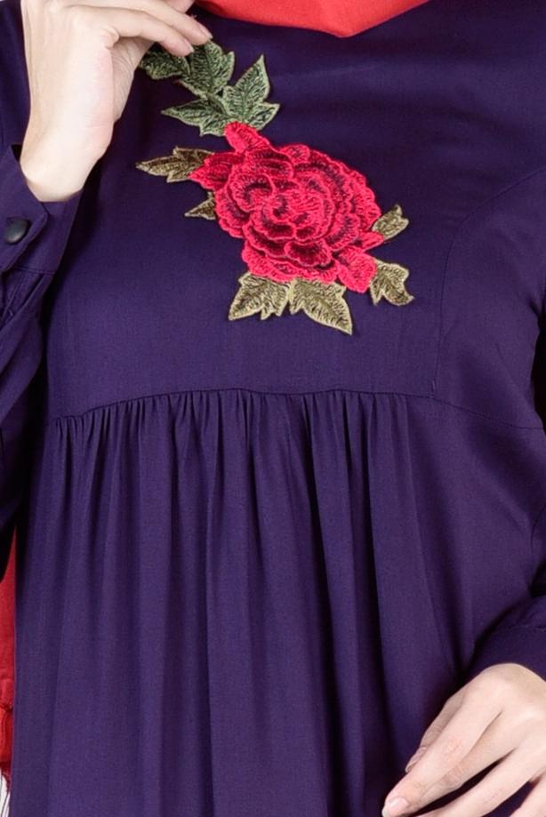 Vêtements hijab  T 7051 ModaHanne-Nakış Detaylı Tunik - TRENDTESETTÜR