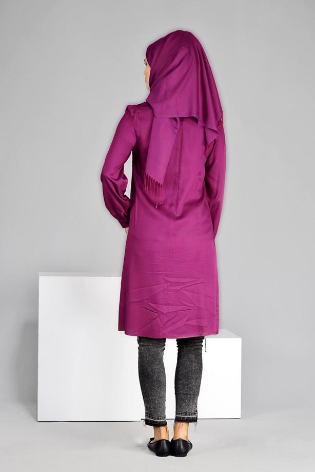 Vêtements hijab  T 7051 ModaHanne-Nakış Detaylı Tunik - TRENDTESETTÜR