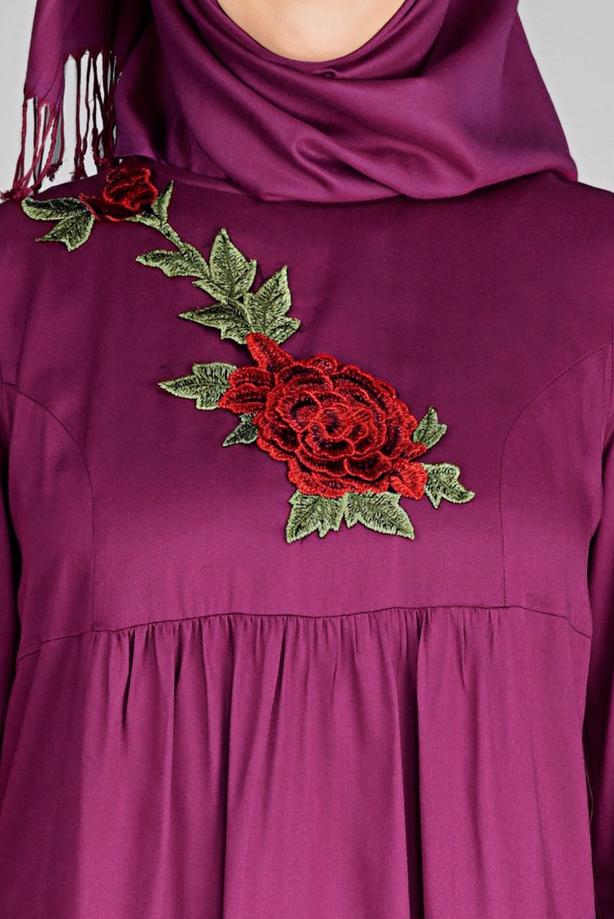 Vêtements hijab  T 7051 ModaHanne-Nakış Detaylı Tunik - TRENDTESETTÜR