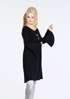 Tesettür giyim SİYAH T 9725 Pilise Detaylı Tunik-Pr Collection