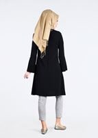 Tesettür giyim SİYAH T 9725 Pilise Detaylı Tunik-Pr Collection