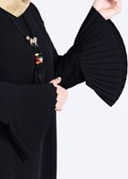 Tesettür giyim SİYAH T 9725 Pilise Detaylı Tunik-Pr Collection