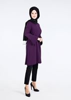Tesettür giyim MOR T 9725 Pilise Detaylı Tunik-Pr Collection