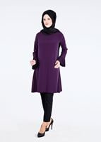 Tesettür giyim MOR T 9725 Pilise Detaylı Tunik-Pr Collection