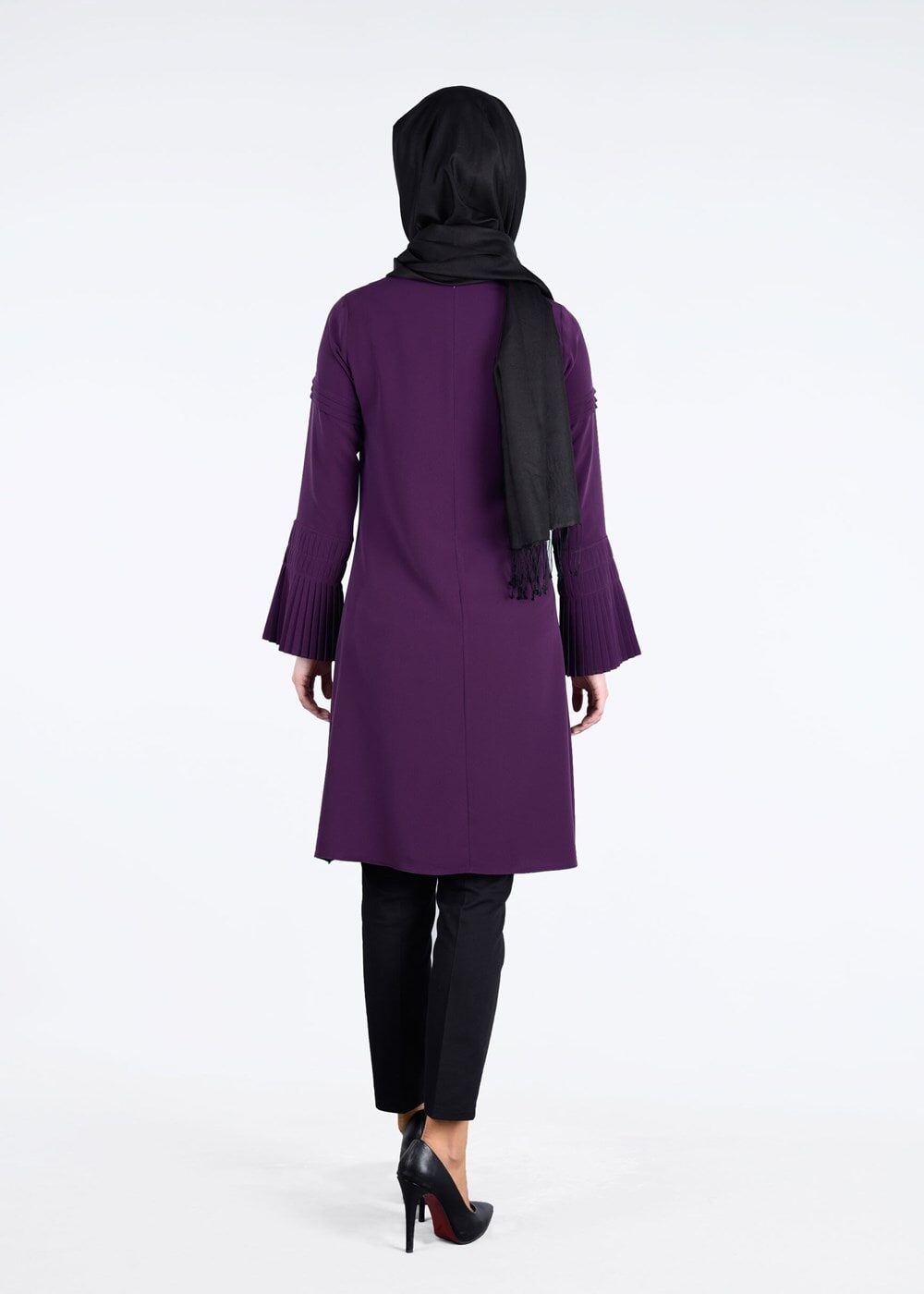 Tesettür giyim MOR T 9725 Pilise Detaylı Tunik-Pr Collection