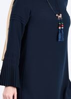 Tesettür giyim LACİVERT T 9725 Pilise Detaylı Tunik-Pr Collection