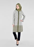 Hijab clothing KHAKI T 1700 Alaska Tesettür Trench-Alv Fashion