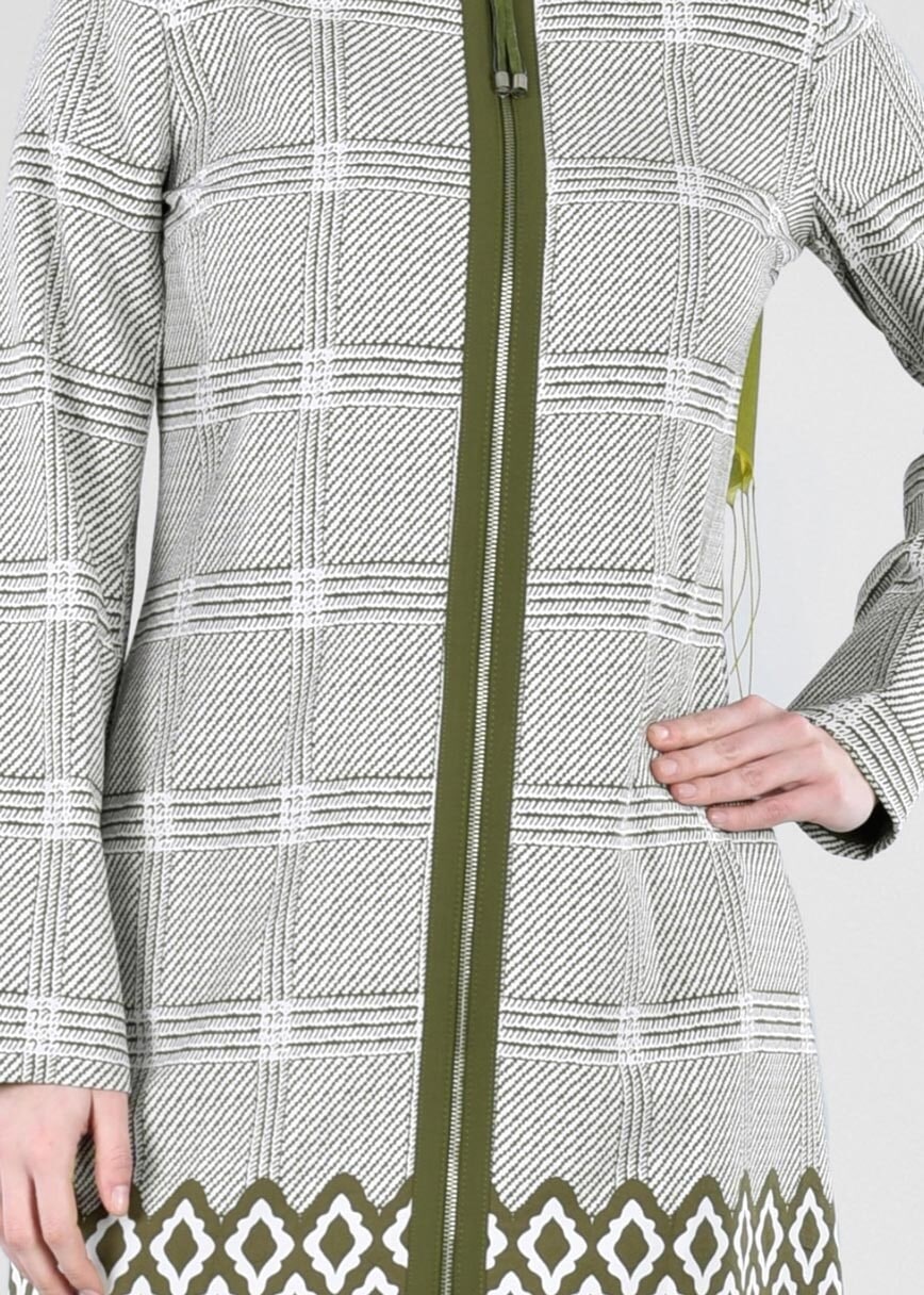 Hijab clothing KHAKI T 1700 Alaska Tesettür Trench-Alv Fashion