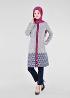 Tesettür giyim LACİVERT T 1700 Alaska Tesettür Trench-Alv Fashion