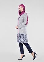 Tesettür giyim LACİVERT T 1700 Alaska Tesettür Trench-Alv Fashion