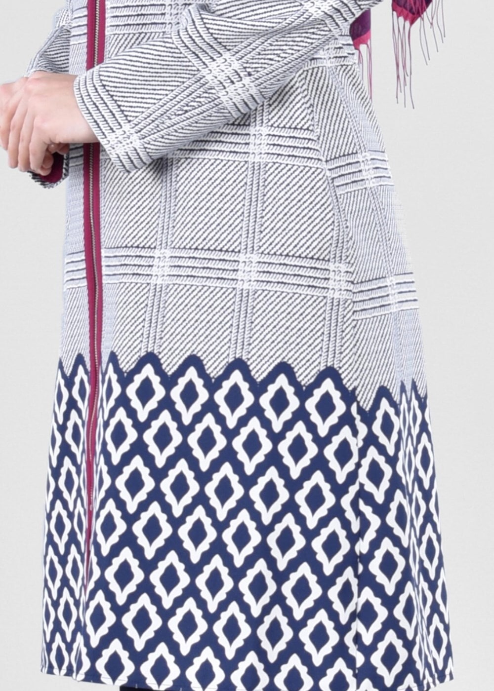 Tesettür giyim LACİVERT T 1700 Alaska Tesettür Trench-Alv Fashion