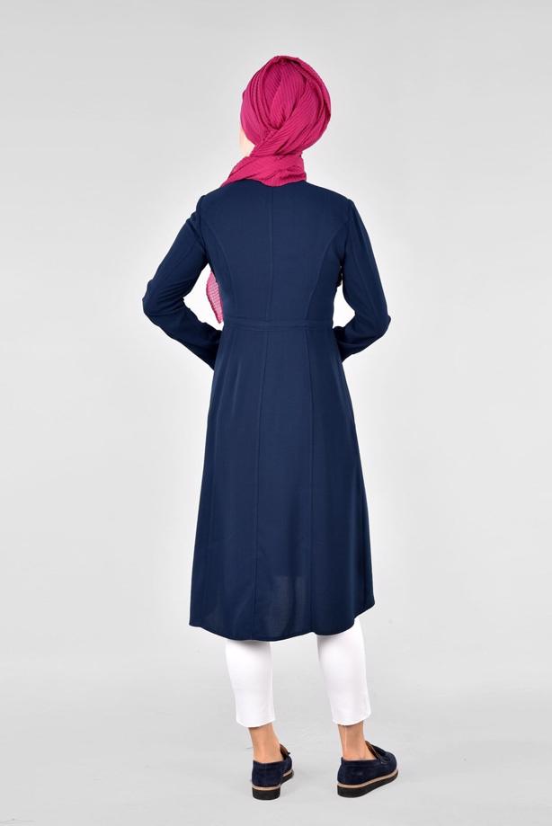 Hijab clothing  T 1709 Sufle Tesettür Trench-Alv Fashion - TRENDTESETTÜR