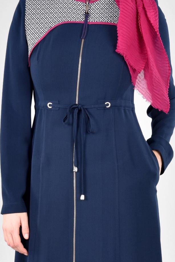 Hijab clothing  T 1709 Sufle Tesettür Trench-Alv Fashion - TRENDTESETTÜR