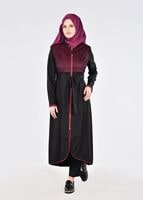 Vêtements hijab NOIR T 1721 Demre Tesettür Trench-Alv Fashion