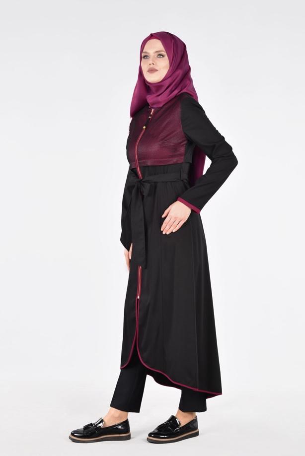 Vêtements hijab  T 1721 Demre Tesettür Trench-Alv Fashion - TRENDTESETTÜR