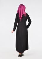 Vêtements hijab NOIR T 1721 Demre Tesettür Trench-Alv Fashion