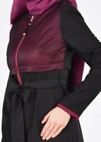 Vêtements hijab NOIR T 1721 Demre Tesettür Trench-Alv Fashion