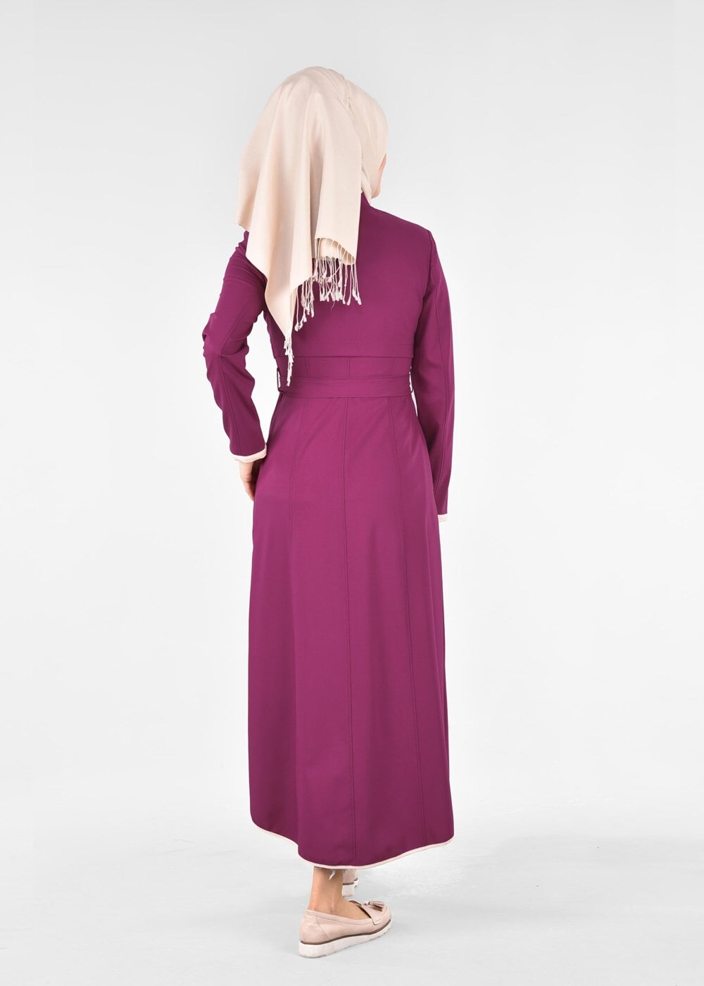 Tesettür giyim FUŞYA T 1721 Demre Tesettür Trench-Alv Fashion