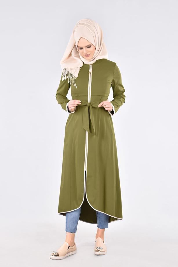 Vêtements hijab  T 1721 Demre Tesettür Trench-Alv Fashion - TRENDTESETTÜR