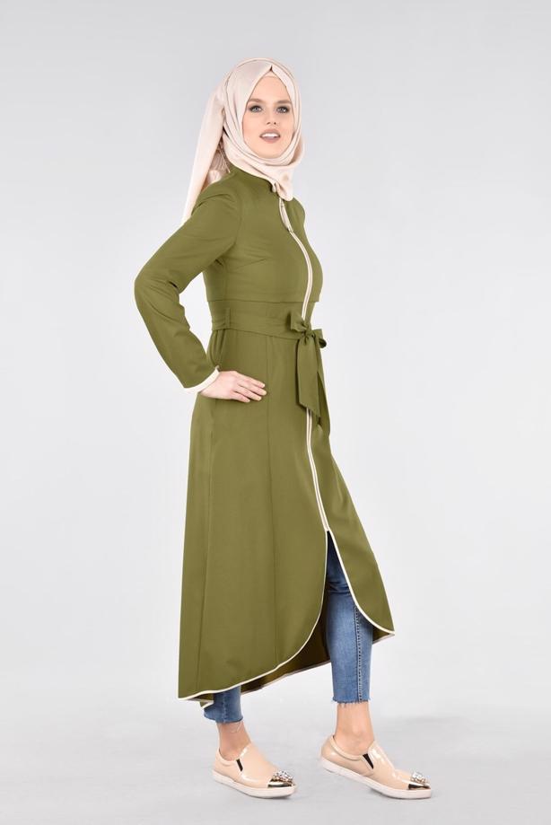 Vêtements hijab  T 1721 Demre Tesettür Trench-Alv Fashion - TRENDTESETTÜR