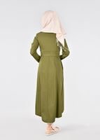 Hijab clothing GREEN T 1721 Demre Tesettür Trench-Alv Fashion