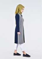 Tesettür giyim LACİVERT T 1732 Picasso Tesettür Trench-Alv Fashion