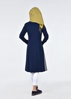 Tesettür giyim LACİVERT T 1732 Picasso Tesettür Trench-Alv Fashion