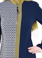 Tesettür giyim LACİVERT T 1732 Picasso Tesettür Trench-Alv Fashion
