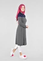 Vêtements hijab BLEU MARINE T 1734 Forever Tesettür Trench-Alv Fashion